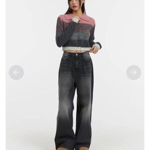 Chic Gray Wide Leg Jeans